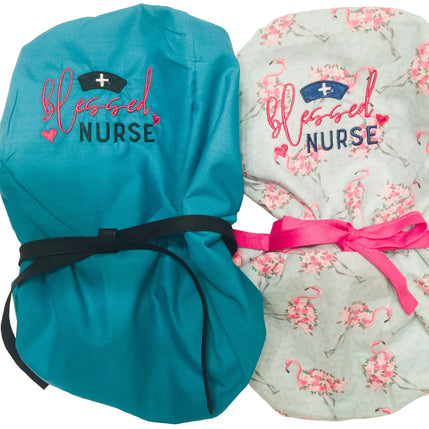 Ponytail Scrub Cap - Blessed Nurse