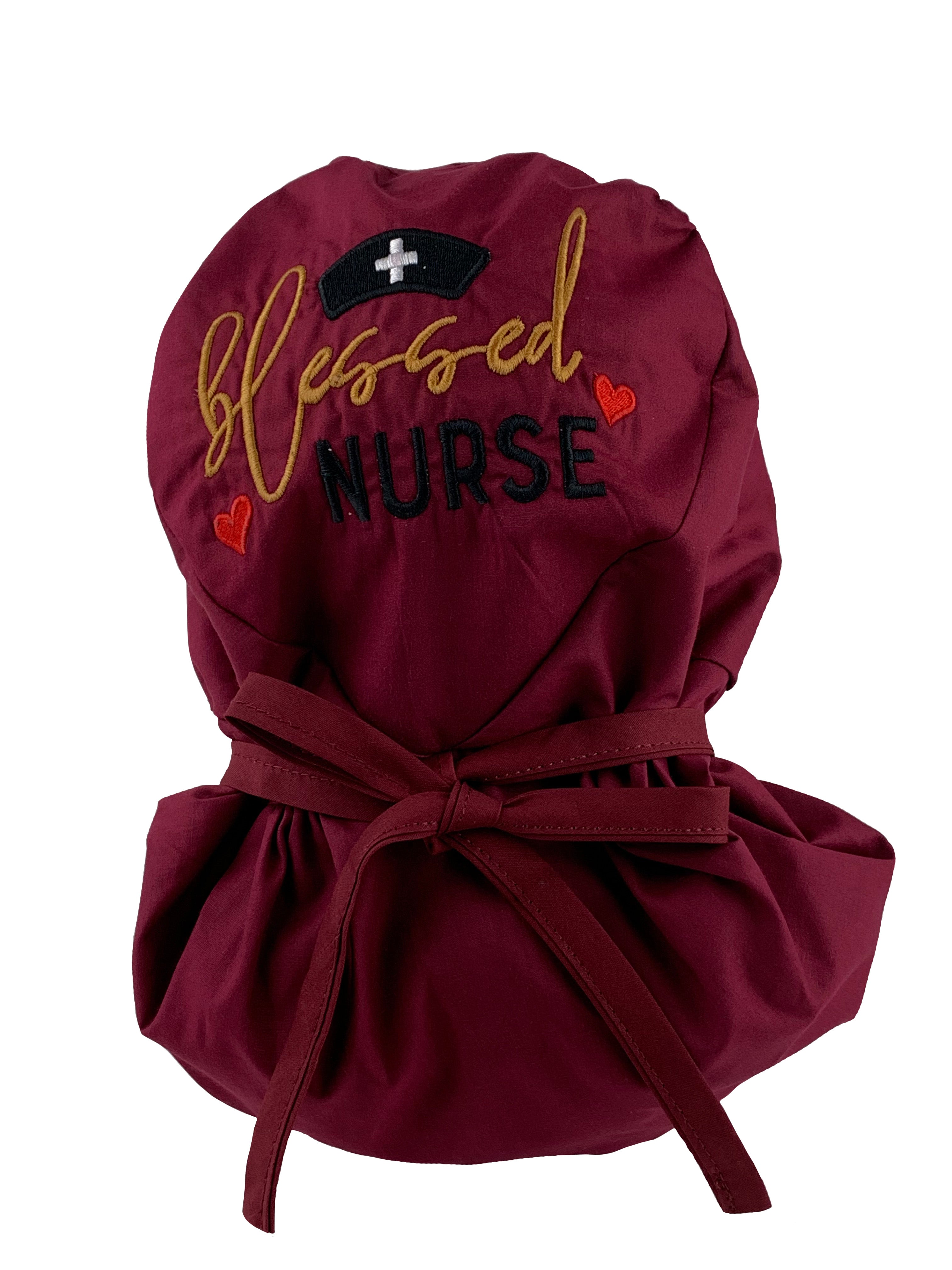 Ponytail Scrub Cap - Blessed Nurse