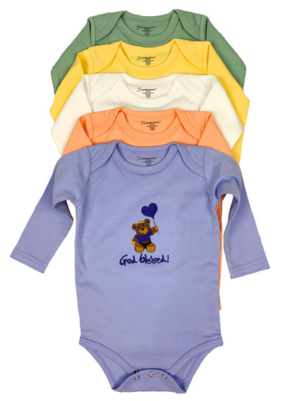Embroidered Long Sleeve Onesie - God Blessed