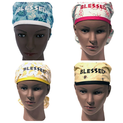 Ponytail Scrub Cap - Blessed