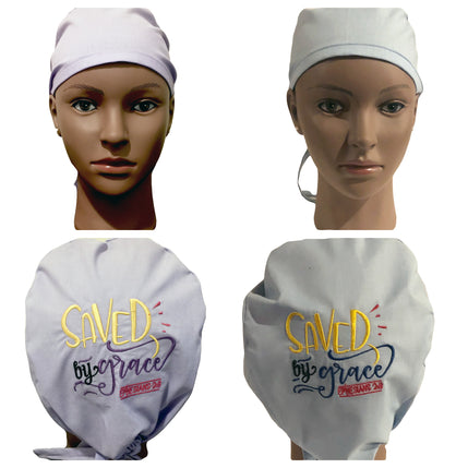 Christian Scrub Cap - Saved by Grace