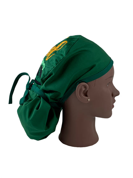 Embroidered Ponytail Scrub Cap - The Favor of God