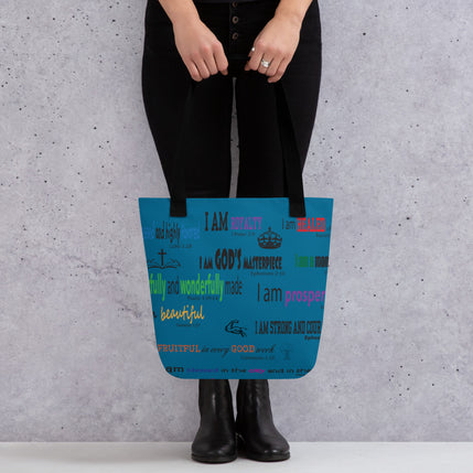 Tote bag - I Am - Turquoise