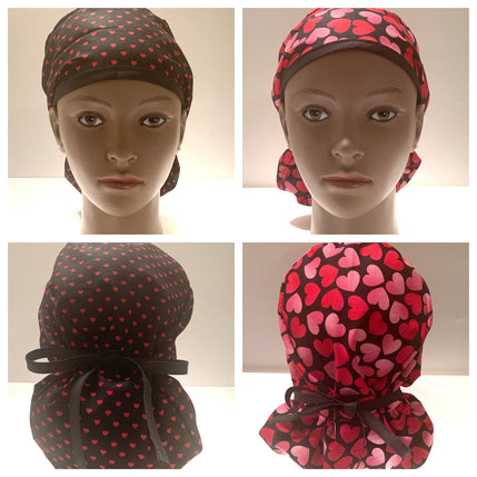 Valentine’s Day Ponytail Scrub Cap
