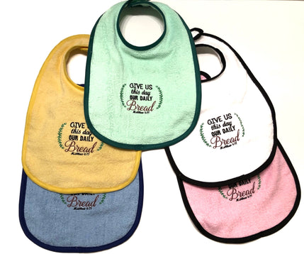 Embroidered Inspirational Bibs—Our Daily Bread