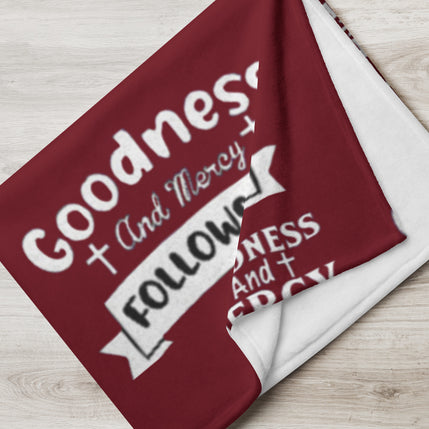 Throw Blanket - Goodness and Mercy - Red
